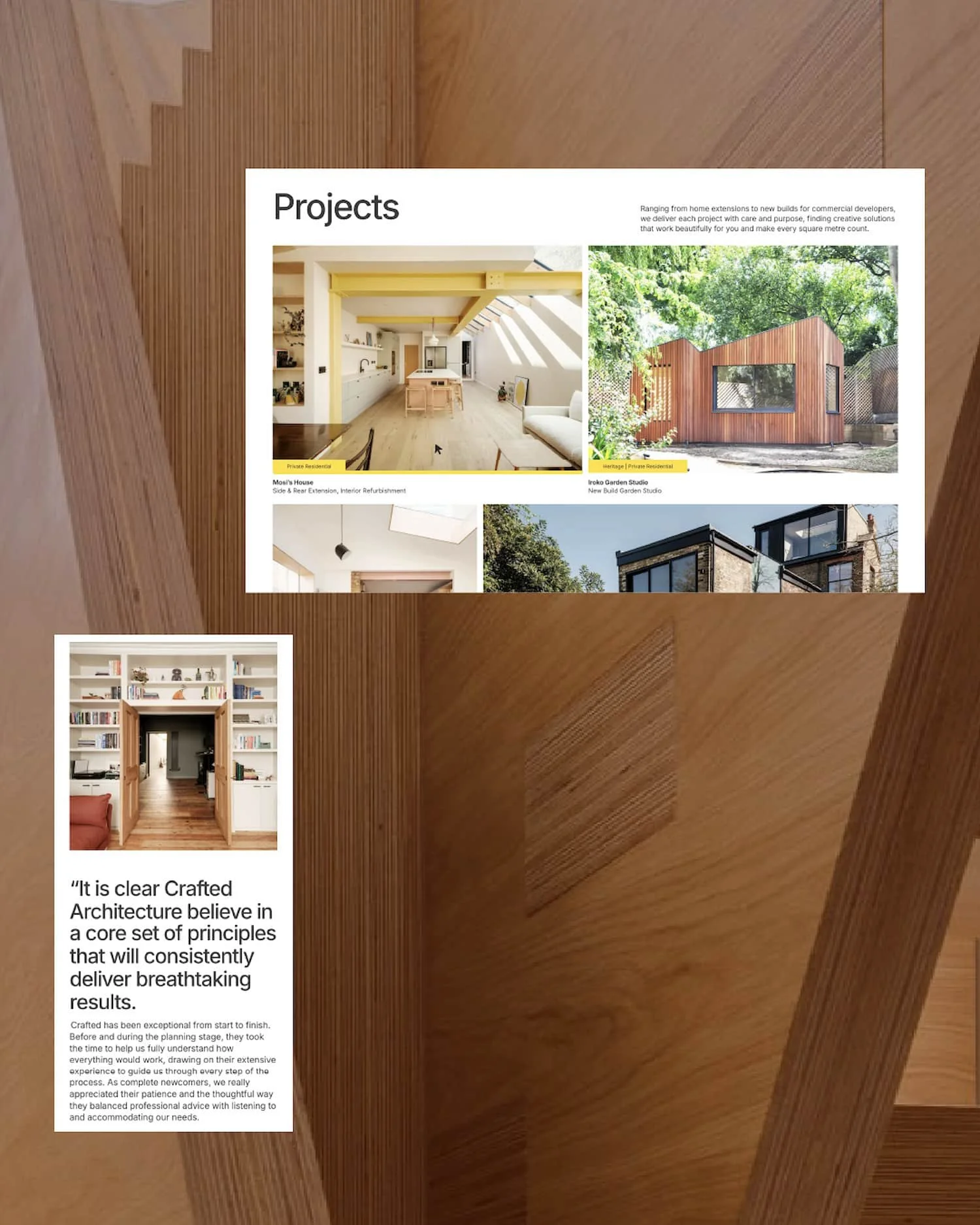 crafted website screenshot of project page and mobile view