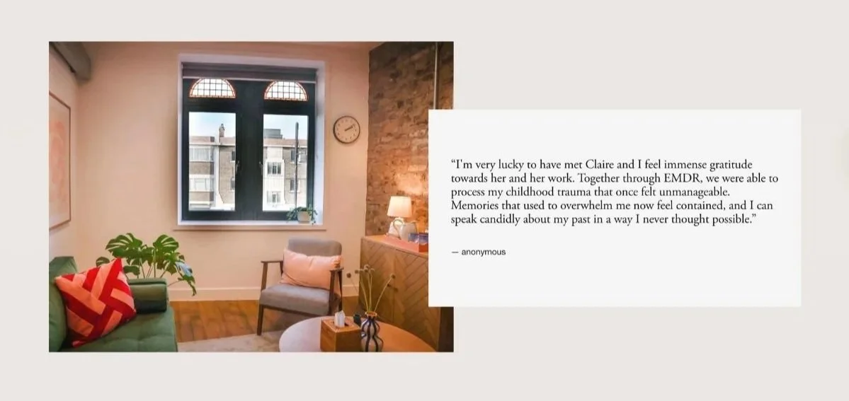 Testimonial example section therapist's website