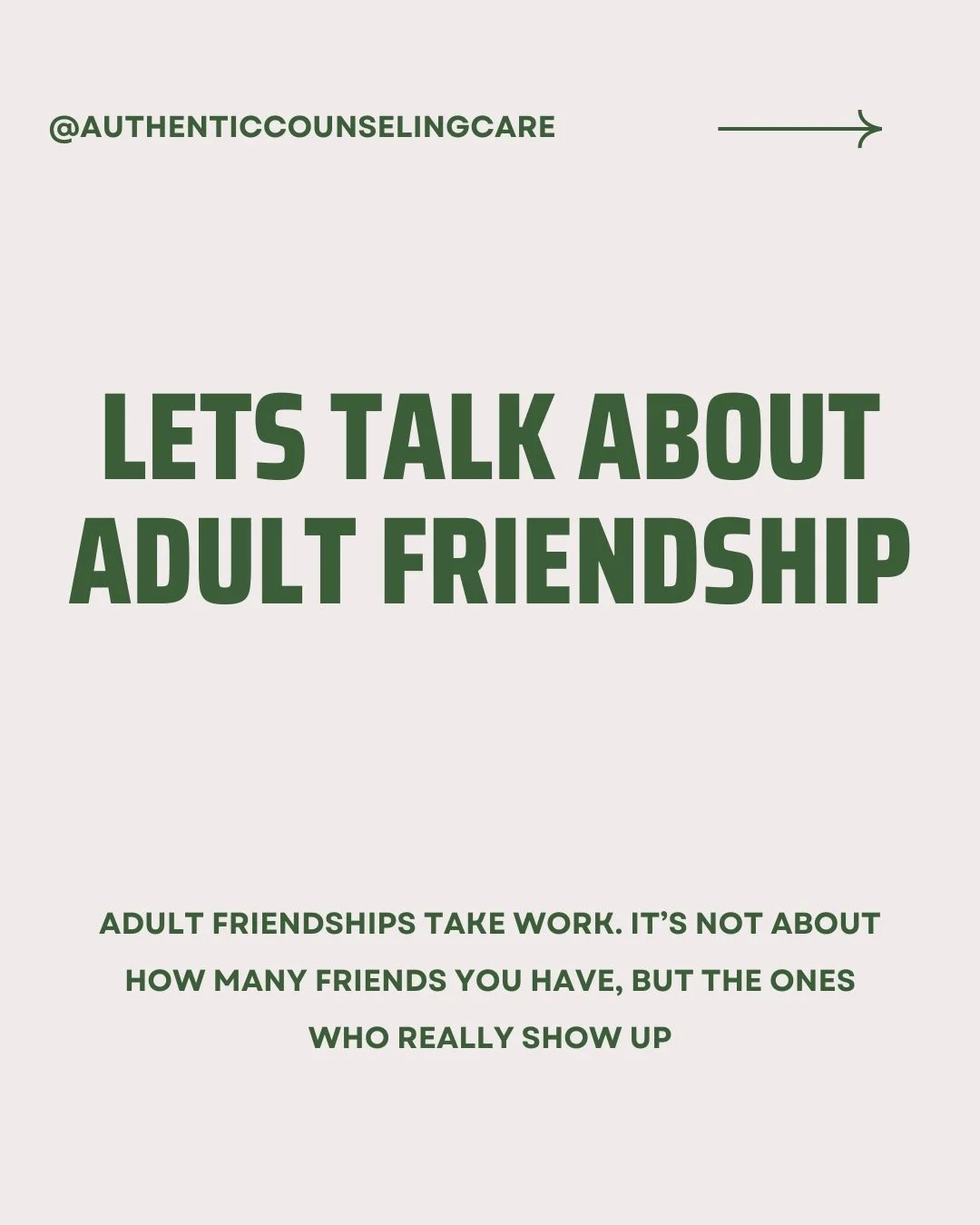 Adult friendships take work. It&rsquo;s not about how many friends you have, but the ones who really show up.

Think FRIEND: 
Foundation &bull; Respect &bull; Intentionality &bull; Energy &bull; Nurture &bull; Depth.

Who&rsquo;s that one friend you 