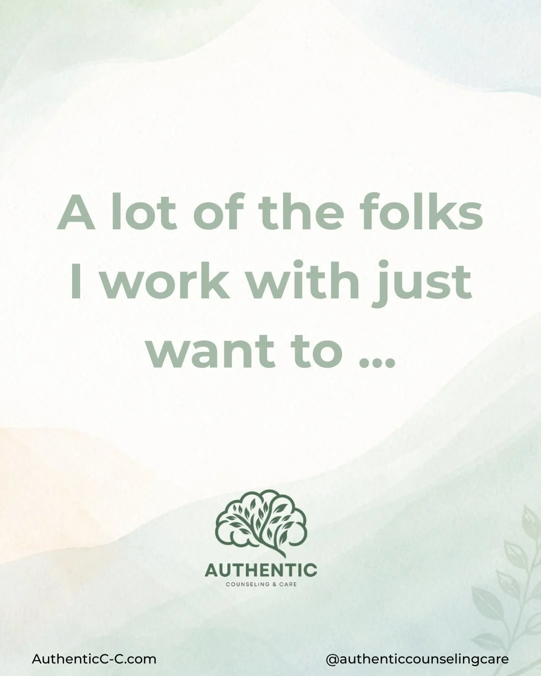 You don&rsquo;t come to therapy because you&rsquo;re &ldquo;broken.&rdquo; You come because you&rsquo;re tired of carrying it all alone.
A lot of the folks I work with just want to:

- Feel solid in who they are and how they show up - Quiet the anxie