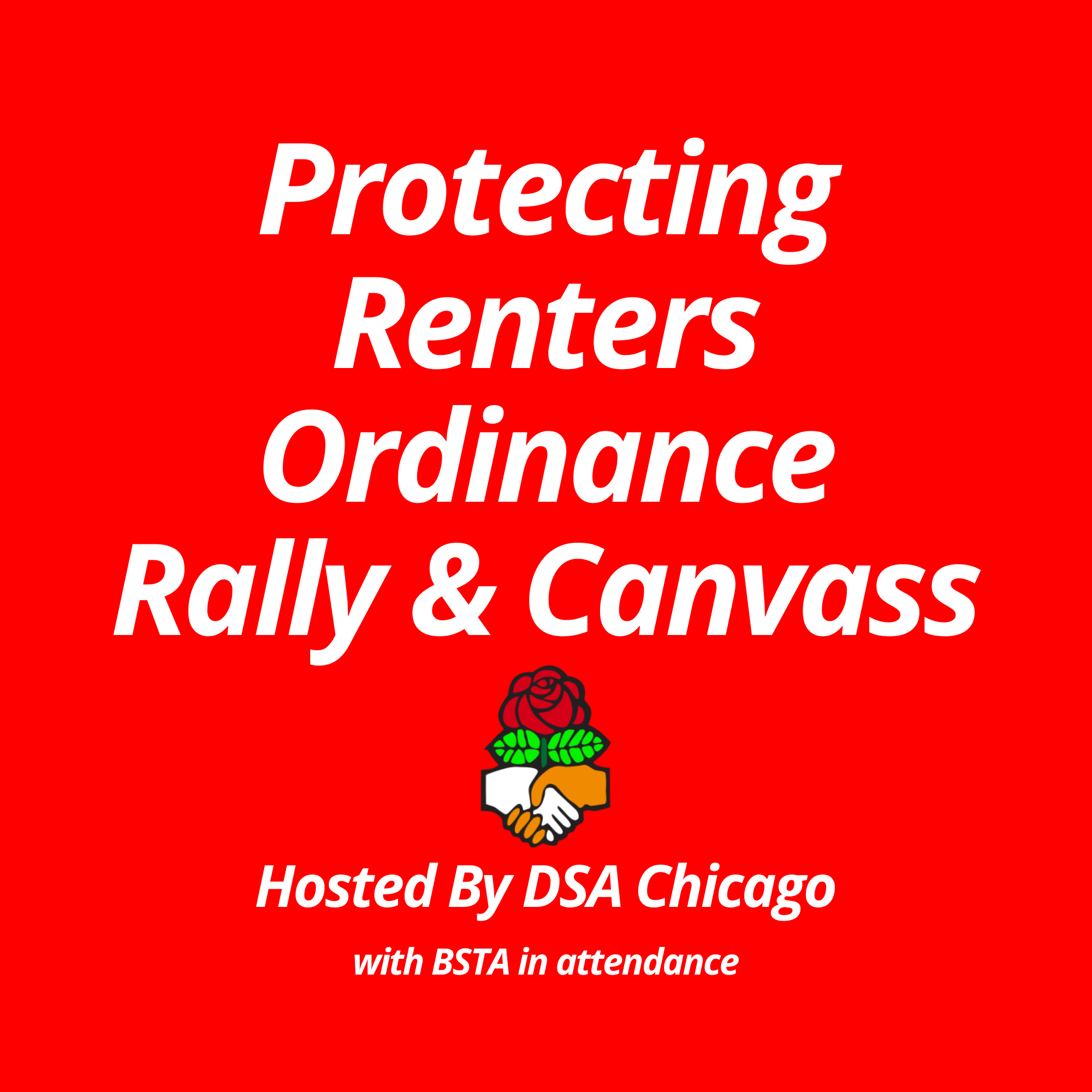 🌹Protect Renters Ordinance Rally & Canvass (Hosted by DSA Chicago)