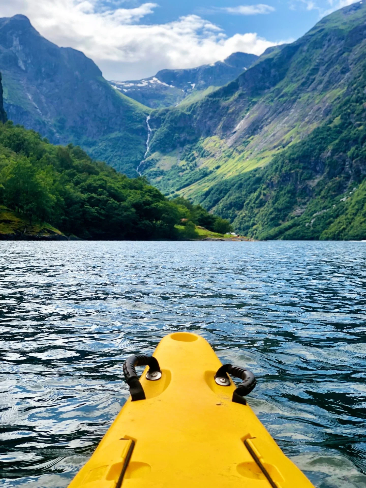 N&aelig;r&oslash;yfjord narrows to about 250 metres at its tightest point, with mountains rising up to 1,400 metres above sea level. Part of the West Norwegian Fjords UNESCO World Heritage Site since 2005, shaped by glacial erosion during the last ic