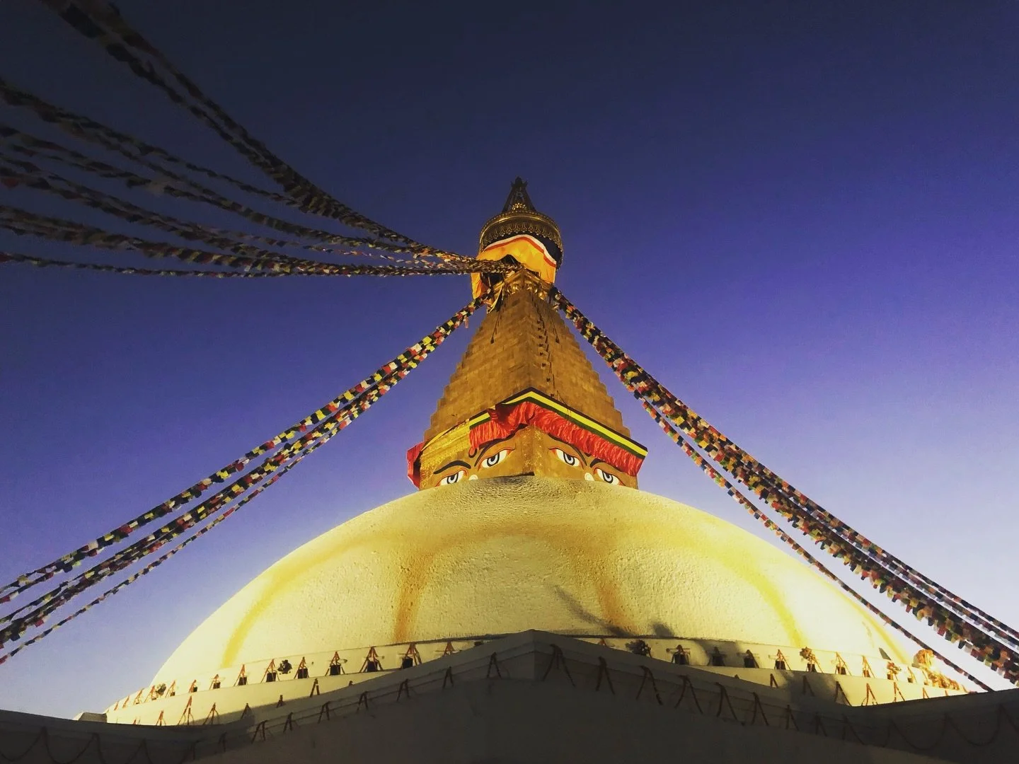 📍Boudhanath Stupa, Kathmandu. 

Built in the 5th century CE, 36 meters tall, 120 meters in diameter. It has no interior. No program beyond circumambulation. The entire structure is solid, brick and earth, limewashed white.

A 3D mandala: each layer 