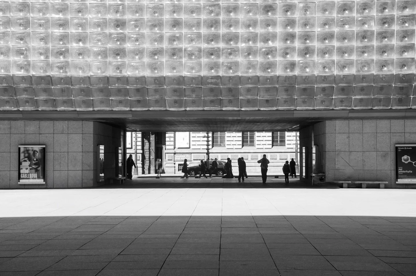 Prague&rsquo;s Nov&aacute; sc&eacute;na, completed in 1983 during the communist period by Karel Prager for the centenary of the National Theatre, is wrapped in around 4000 hand cast glass blocks developed specifically for the building, each one bendi
