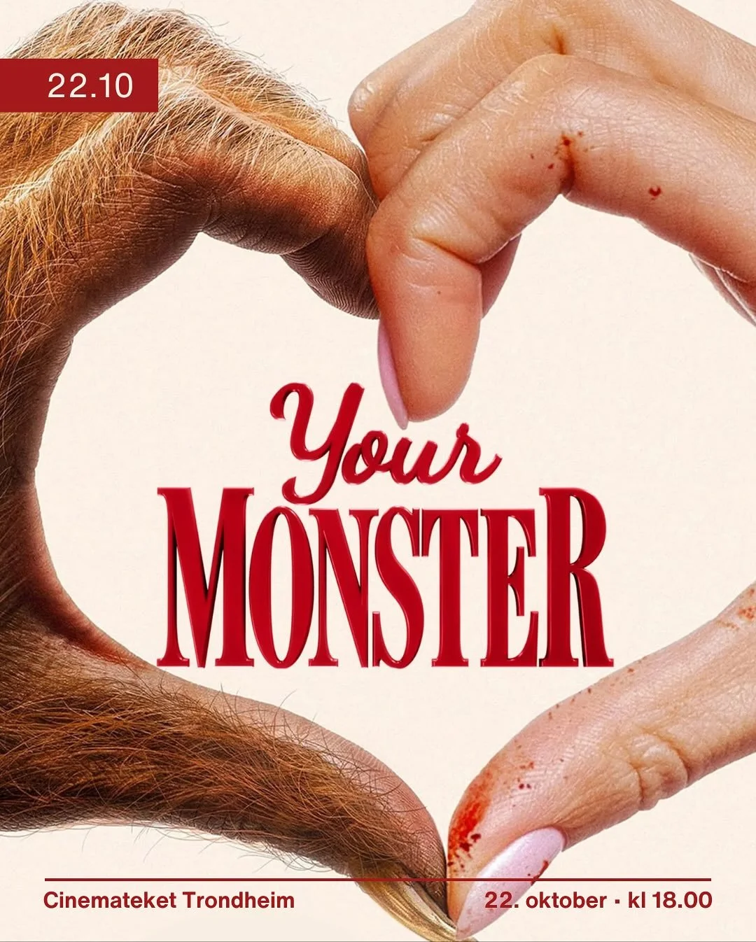 Your Monster!
F&aring; med deg Caroline Lindys romantiske-komedie-horror ❤️
Vi viser den f&oslash;rstkommende onsdag Kl. 18.00. Ikke g&aring; glipp av en opplevelse fylt med b&aring;de latter og frykt❣️