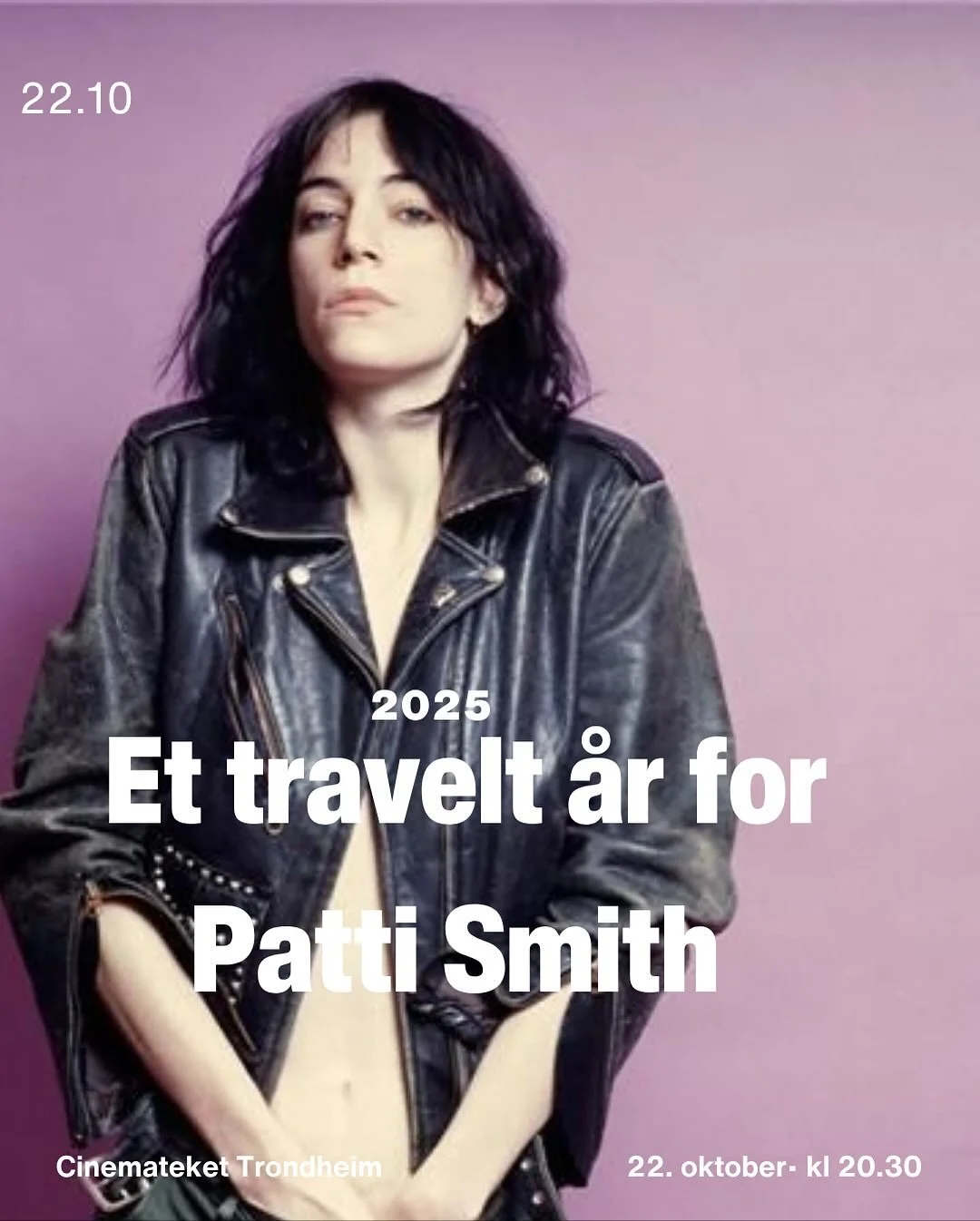 Det er travelt &aring; v&aelig;re rockestjerne🎸 Les hva Patti har p&aring; gang i 2025. Det st&oslash;rste av alt er vell visningen av Patti Smith: Dream of Life p&aring; Cinemateket 😏