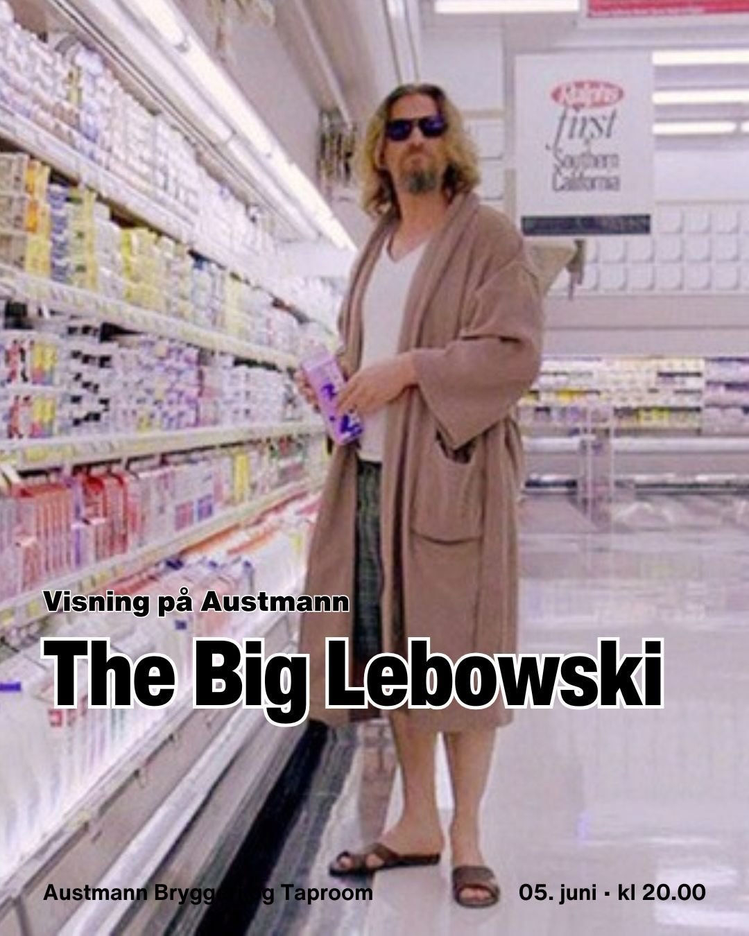 Det er p&aring; tide &aring; sjekke bussrutene mot Sluppen, klokken 20.00 i kveld er det jo The Big Lebowski visning! 🎳🍻Det blir h&oslash;y morgenk&aring;pe-f&oslash;ring, og Austmann har disket opp tematisk riktig drikke i baren;) Bli med p&aring;