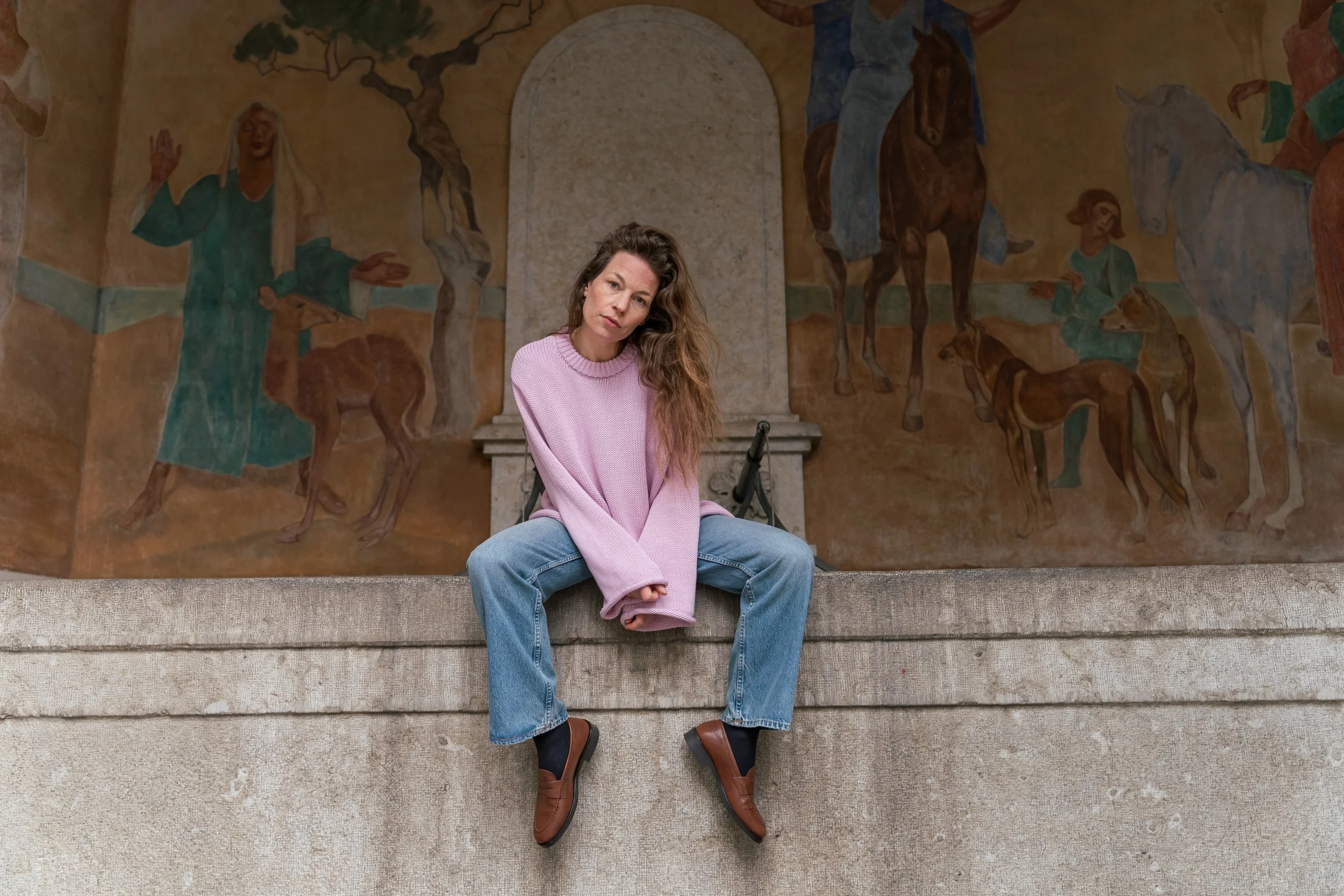 Anna Rossinelli am Spalenberg in Basel in Fair Fashion von RRREVOLVE