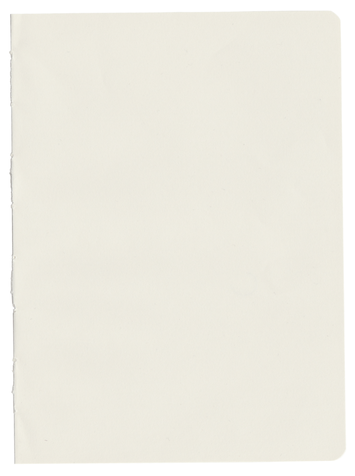 Blank, white notebook page with slightly curled right edge.