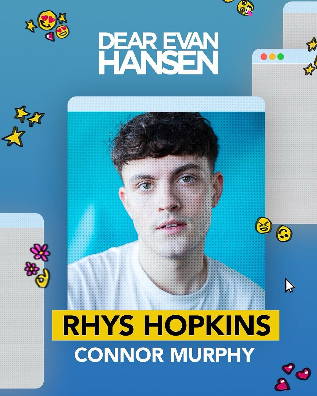 RHYS HOPKINS (@rhys.hopk) will play Connor Murphy in the upcoming tour of Dear Evan Hansen @dehwestend in Asia 👕
The tour kicks off this September at the stunning Solaire Theatre in Manila, before heading to Marina Bay Sands in Singapore this autu