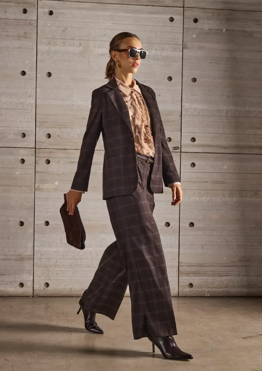 Pantalone palazzo a quadri "1403/03" KARTIKA