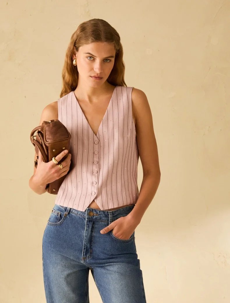 Gilet gessato con paillettes "Renna" PENNYBLACK