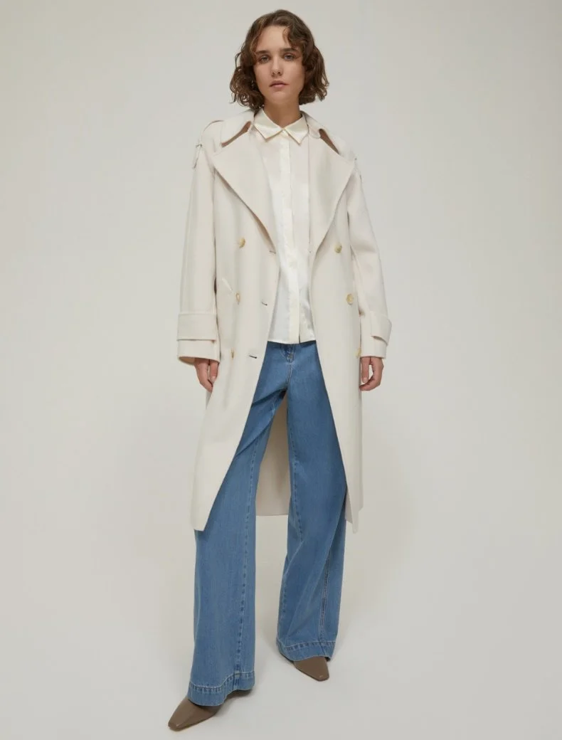 Cappotto-trench in blend di lana double "ZEN" Pennyblack