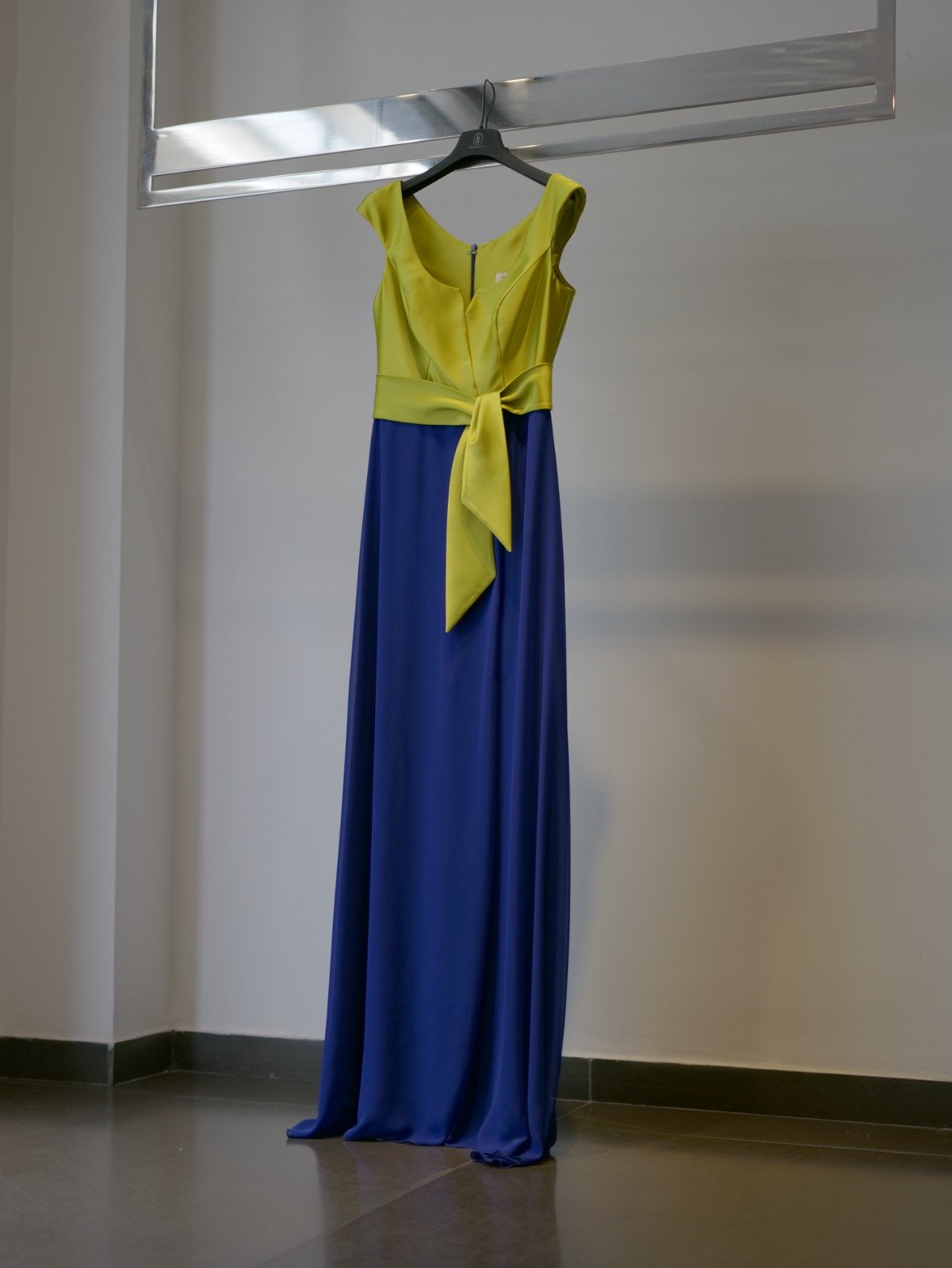 Abito lungo lime e bluette "PP58008" MUSANI