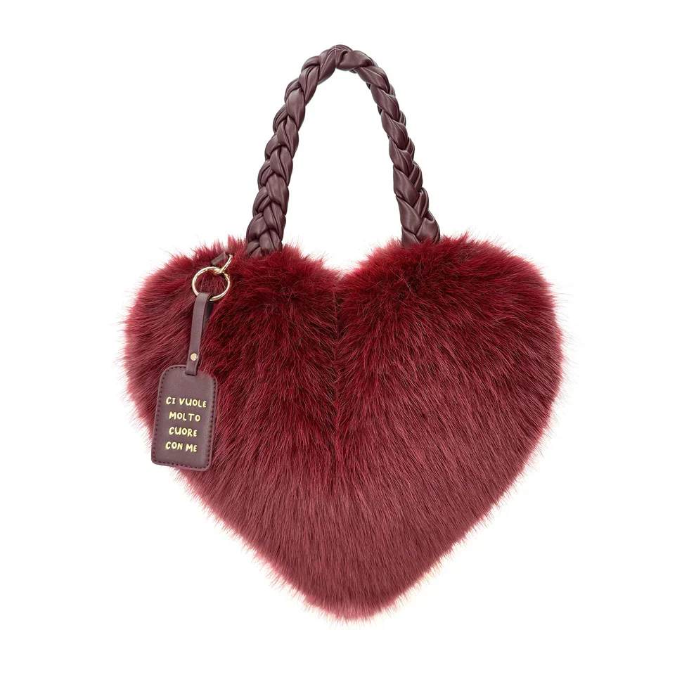 Borsa a cuore in eco-pelliccia   "FUR HEART" Le Pandorine