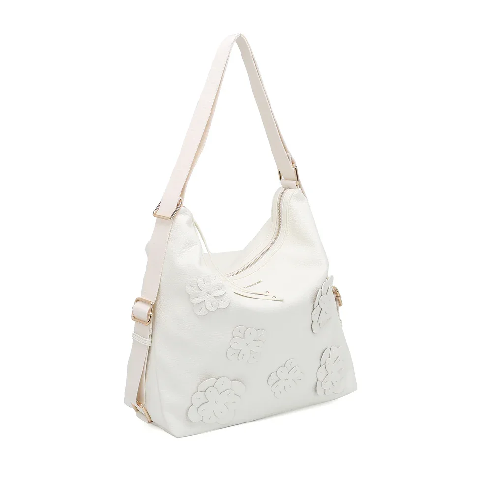 Borsa a spalla con applicazioni floreali  "Romina"  Le Pandorine