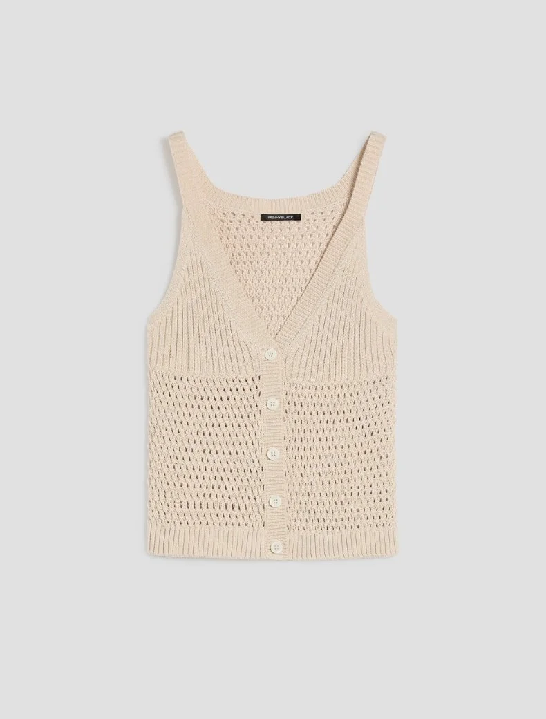 gilet maglia a rete verde pennyblack