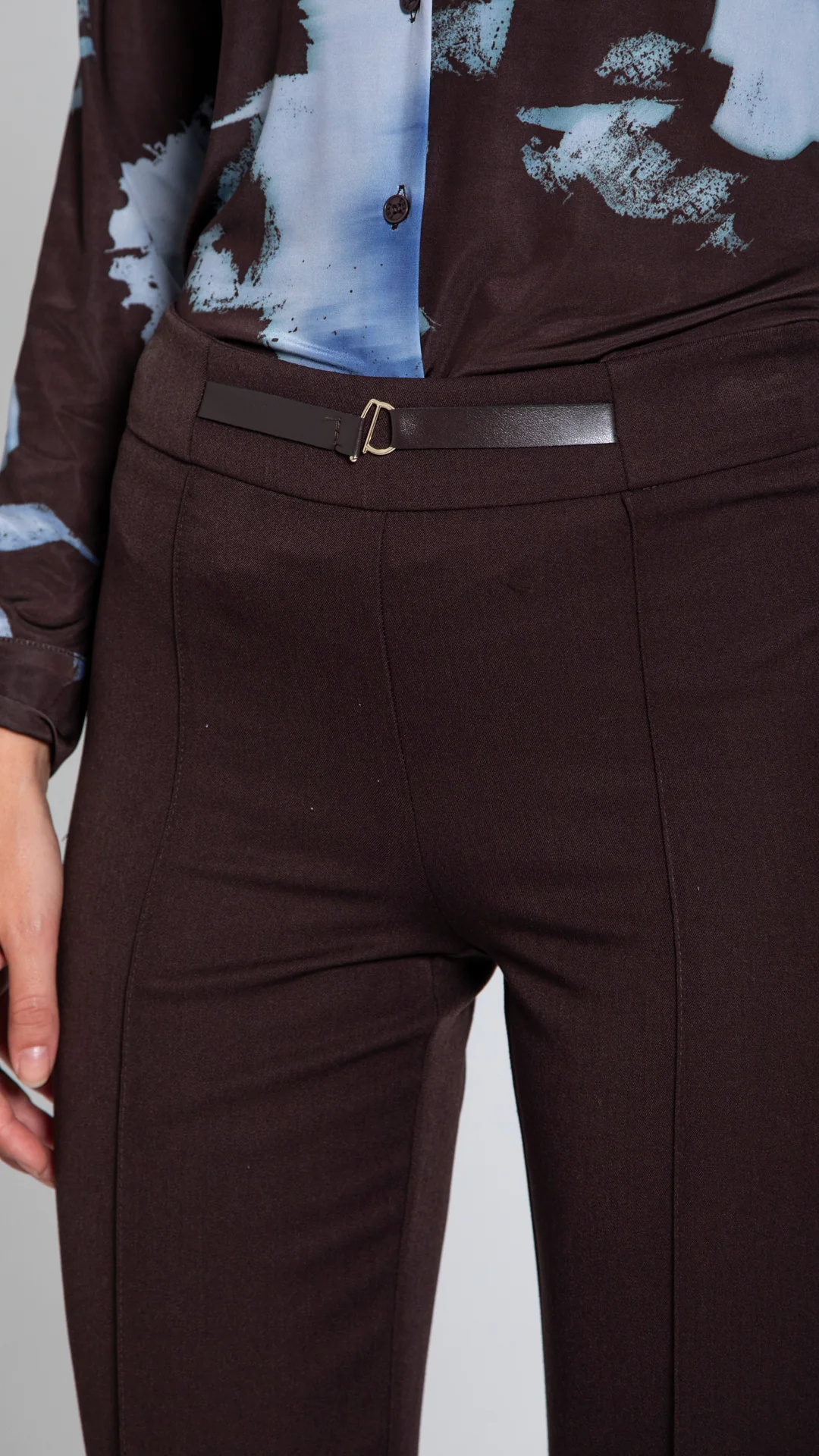 FAVOLA - PANTALONE CON FIBBIA E NERVATURA ZIP LATERALE edas