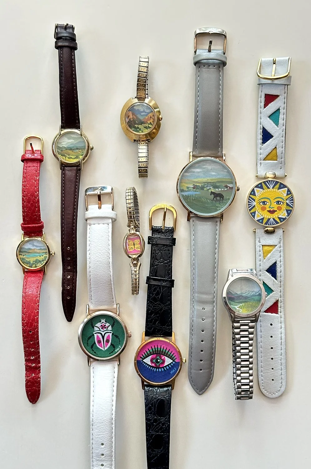 Collection of art bracelets. 