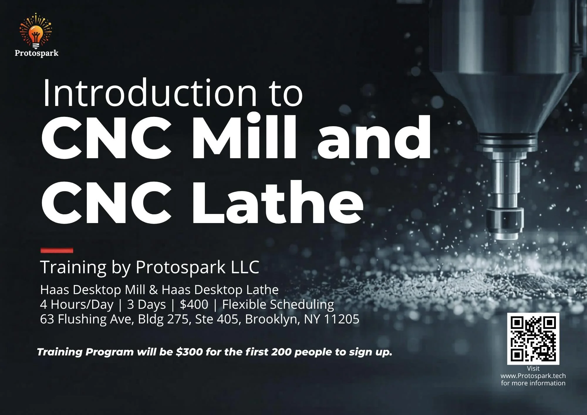 I got a really good response from students about the Protospark training program. It will be an introductory program on the Desktop Mill and Desktop Lathe. To show you what the manufacturing field can do. Go to my website in my Bio and join the waitl