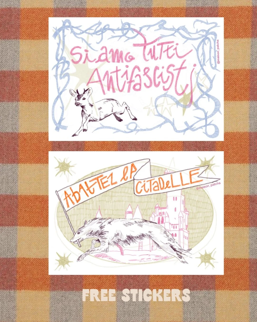 🔔🔔 les stickers gratuits sont disponibles !! 

Tu peux les imprimer sur du papier sp&eacute;cial et en coller partout o&ugrave; tu penses que c&rsquo;est n&eacute;cessaire (dans le respect des biens publics&hellip;hum) ou les donner &agrave; tes co