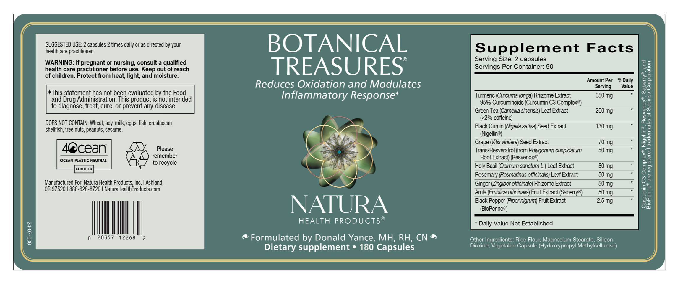 NATURA HEALTH PRODUCTS Packaging & Regulatory Label Design