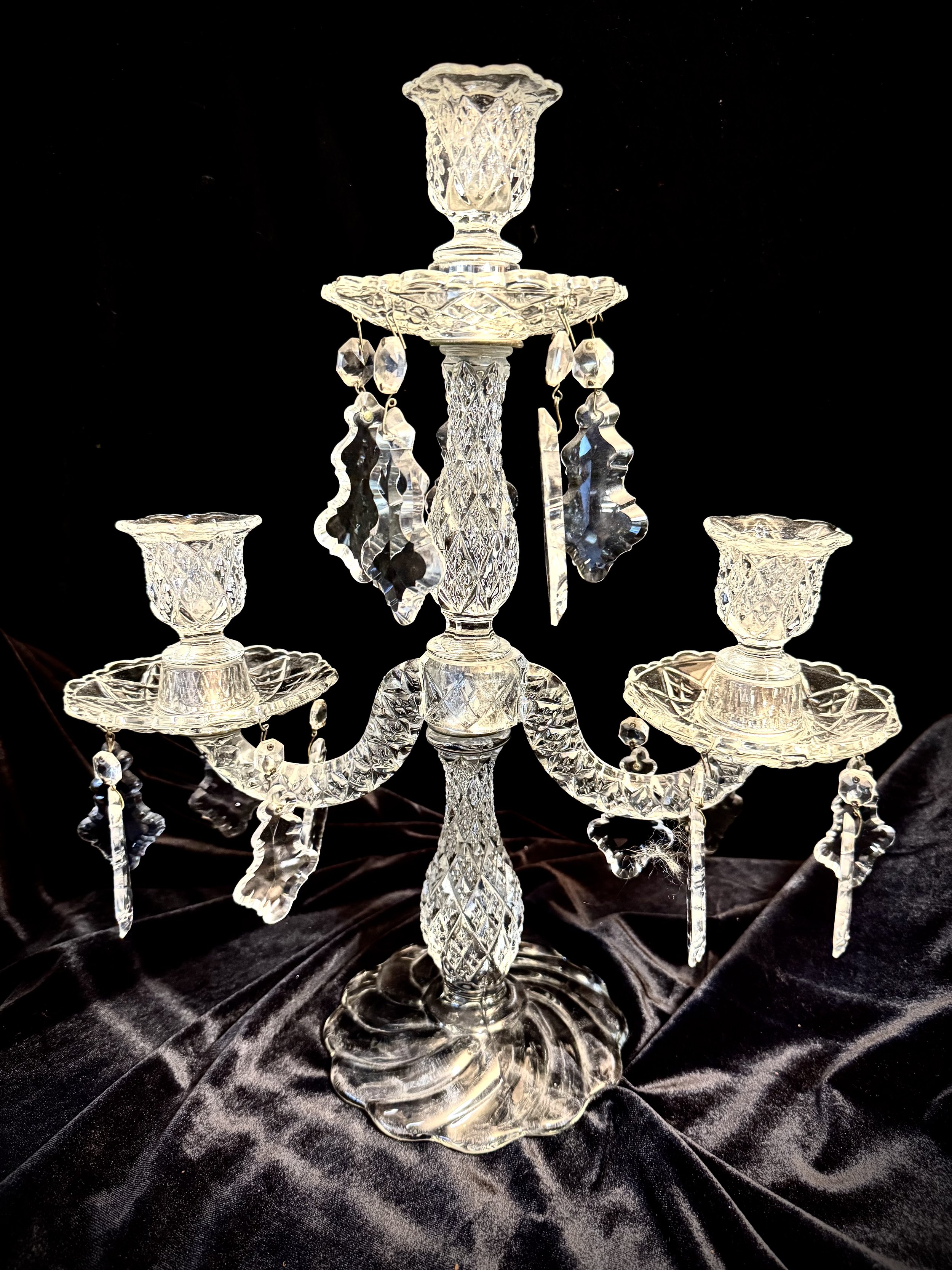 Cut Glass Candelabra