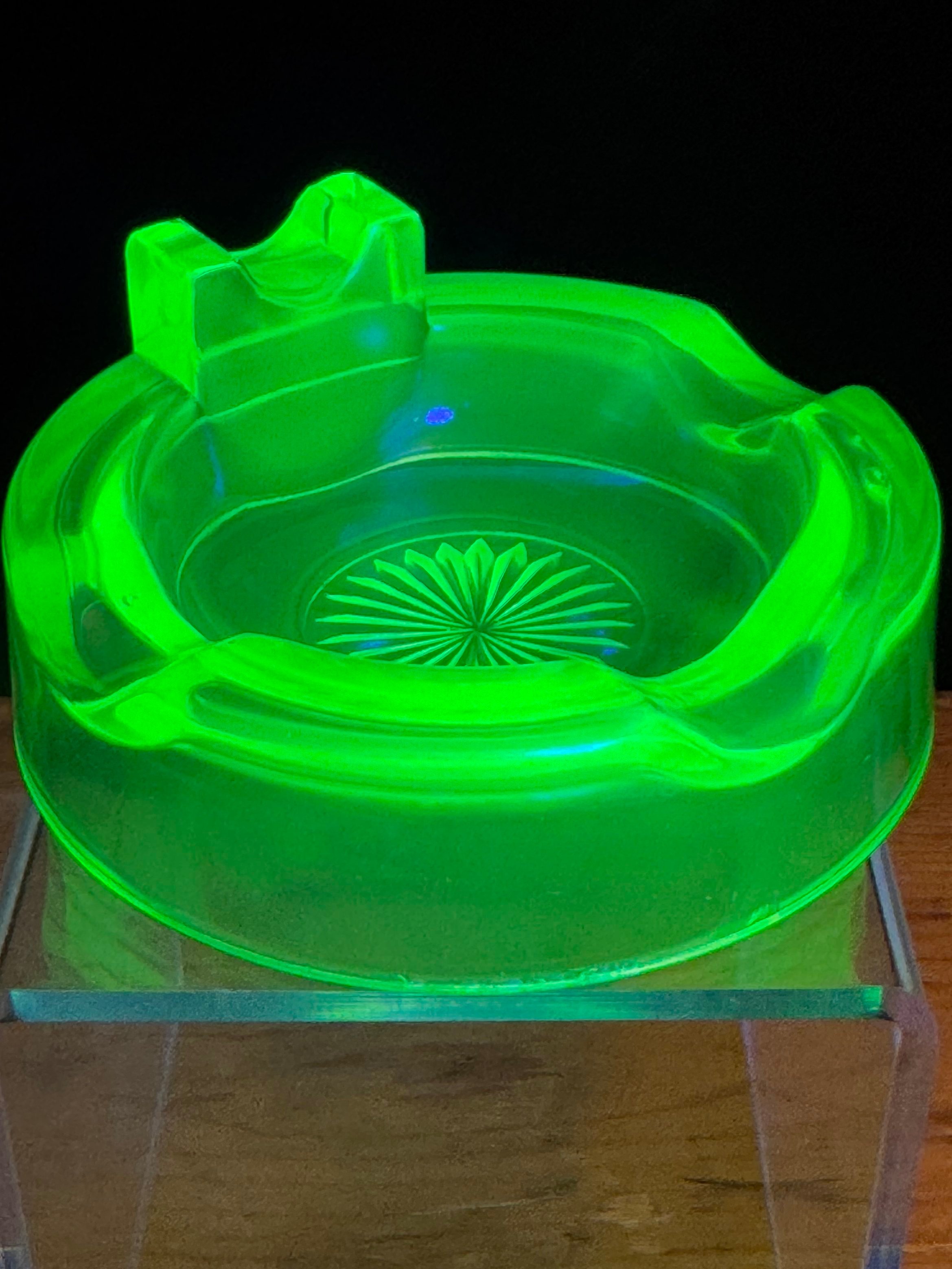 Uranium Glass MCM Ashtray