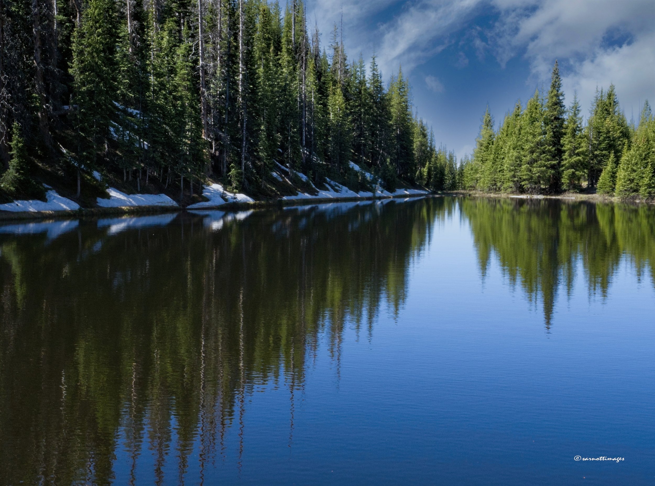 A view of Lake Irene in Rocky Mountains National Park.