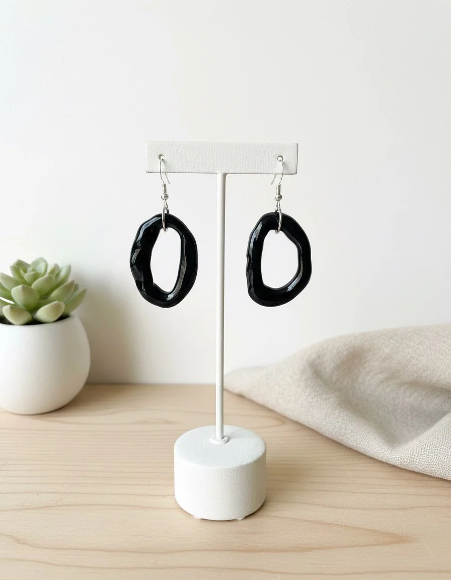 Abstract Hoop Earrings