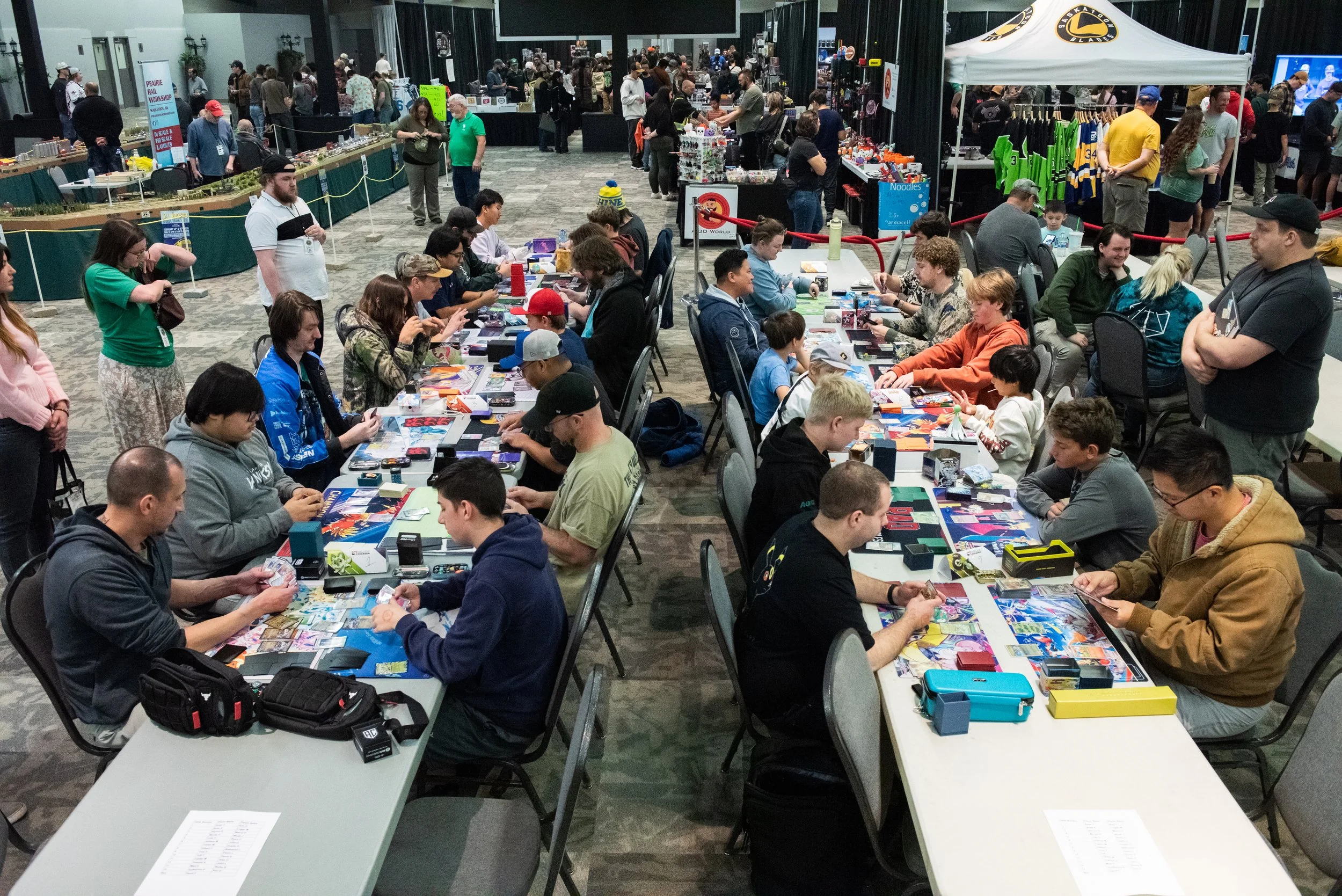 Photograph of Pokemon trade tournament.