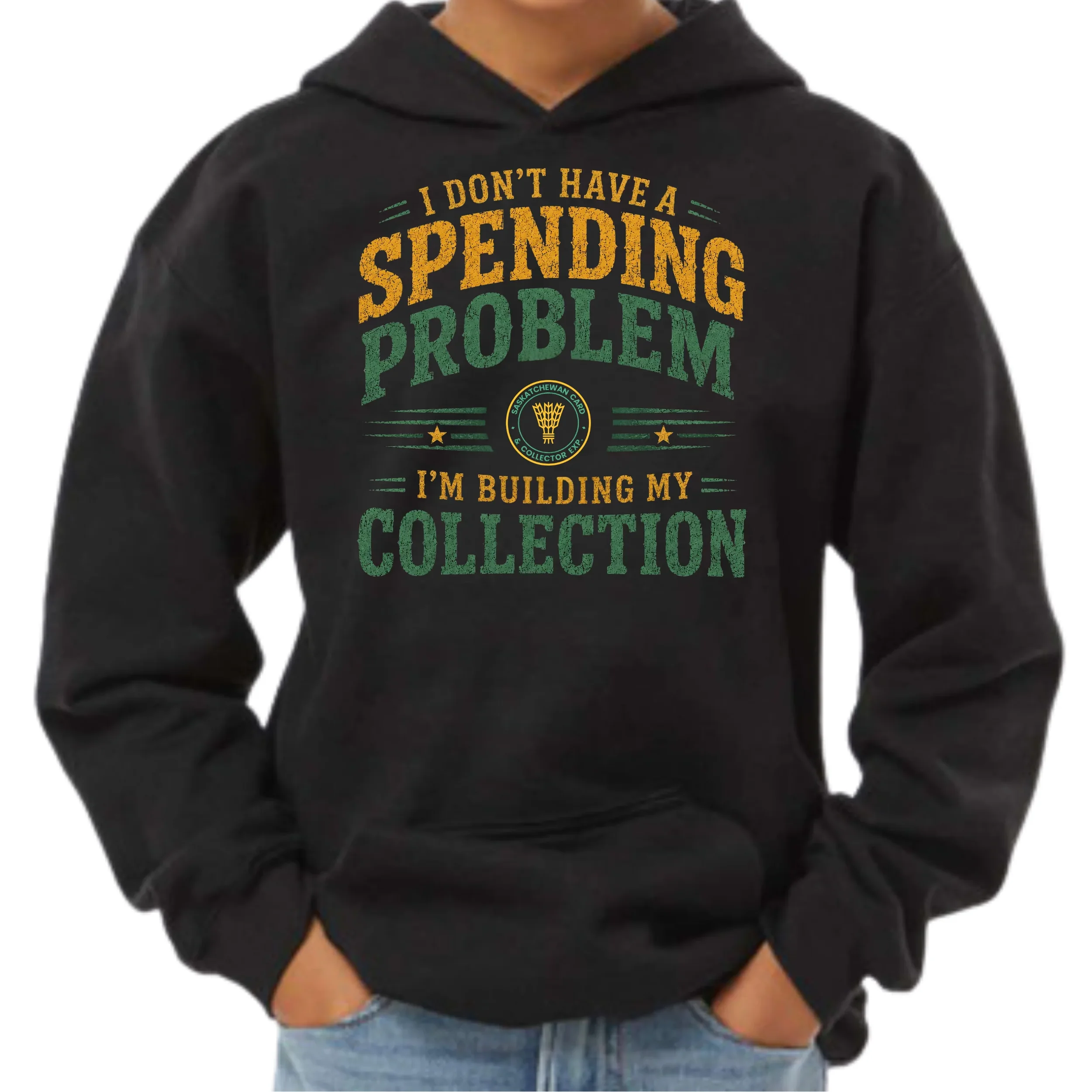 SCCE Black Hoody with text, I don't have a spending problem