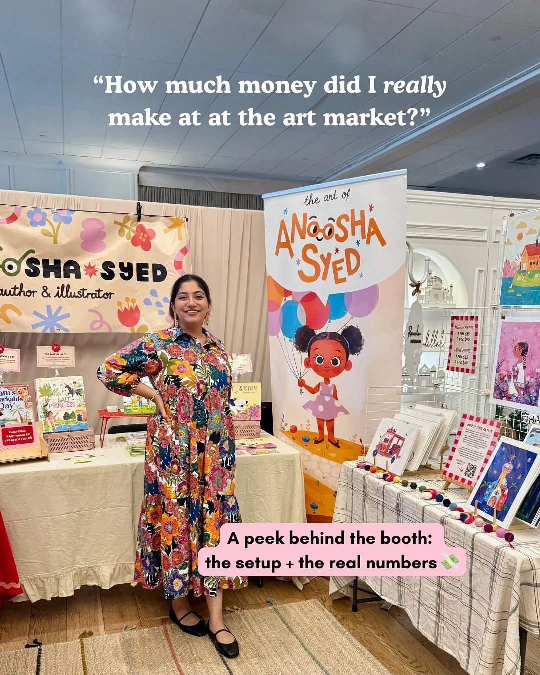 this september, i tabled at my first art market in three years; the @quadmshops weekend market here in dallas (I did the Sunday slot).
It was a fun event and I sold books, prints, pins, and tote bags, surrounded by an incredible lineup of inspiring M