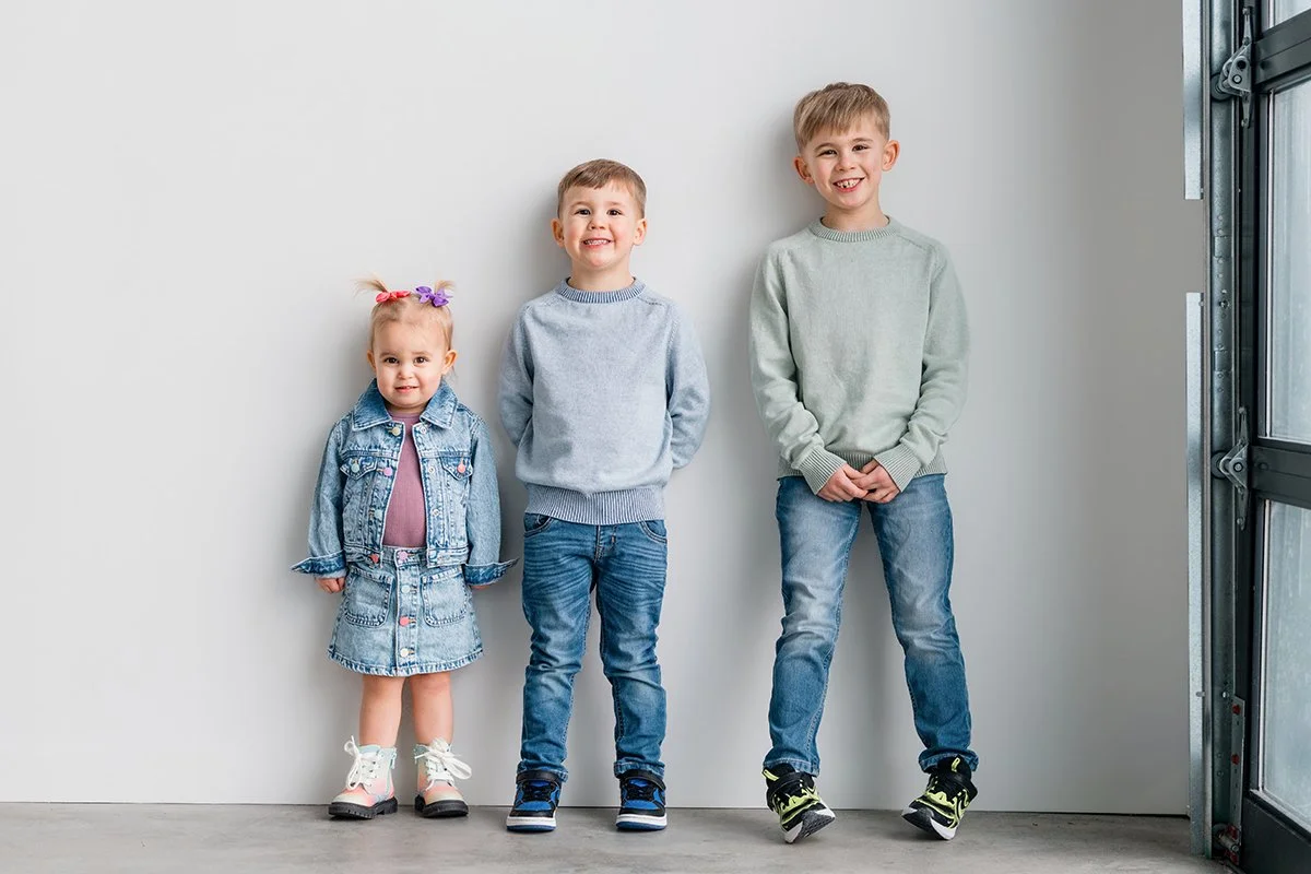 I LOVE photographing annual updates of kiddos in the studio. 

This is the second session with these adorable crew, and it's been fun to see how their personalities have transformed over the year.