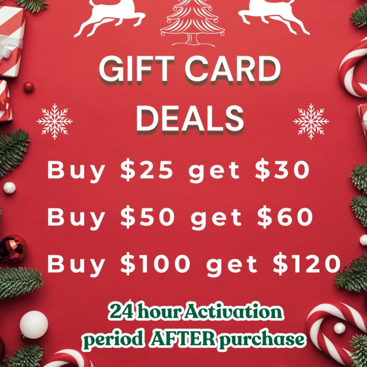 SAY HELLO TO OUR HOLIDAY GIFT CARD PROMOTION💳🧋

Gift cards can be purchased ONLY at our MESA location and can ONLY be used at our MESA location.