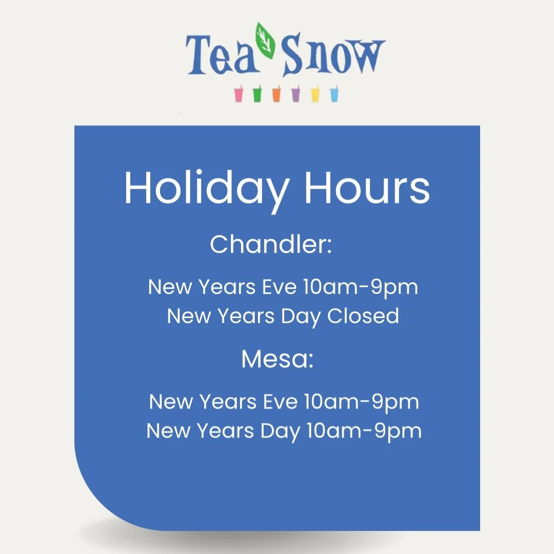 A look at our holiday hours next week!🎆🧨

📍5055 W Ray Rd Unit 7 Chandler, AZ 85226
📍66 S Dobson Rd Unit 150 Mesa, AZ 85202

Chandler:

New Year&rsquo;s eve 10-9pm
New Year&rsquo;s day closed

Mesa:

New Year&rsquo;s eve 10 -9 pm
New Year&rsquo;s 
