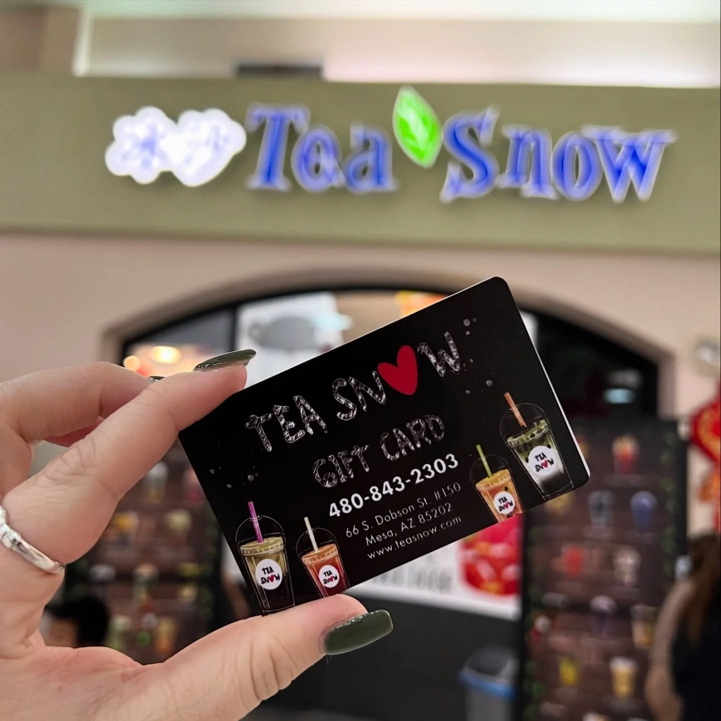 GIFT CARDS❤️ Gift cards can be purchased ONLY at our MESA location and can ONLY be used at our MESA location.

We even have a special year round: 

🧋Buy $25 get $30
🧋Buy $50 get $60
🧋Buy $100 get $120