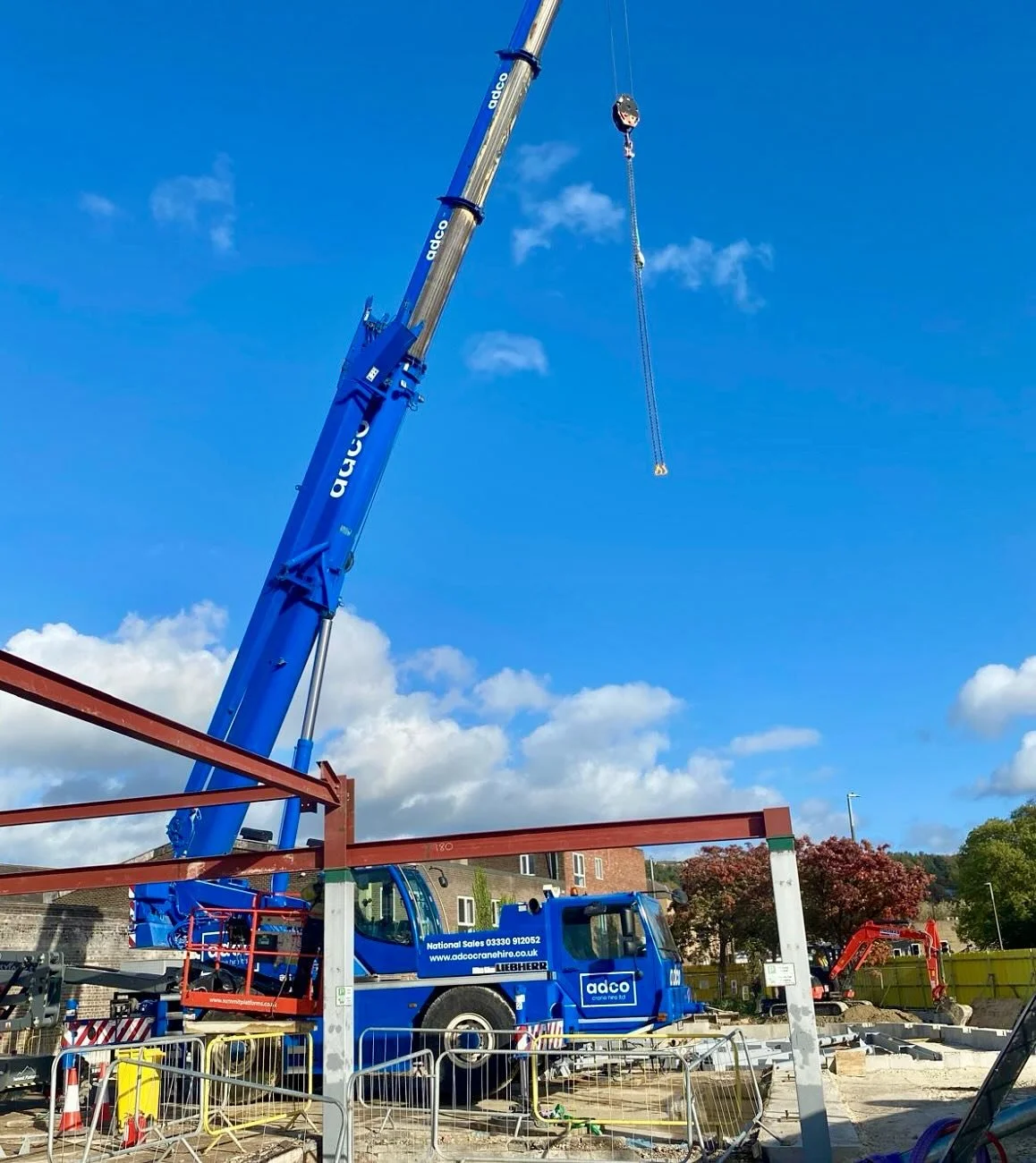 Steelwork, plant movement, or a complex lift coming up?
Let Adco Crane Hire handle it. Our modern fleet of Liebherr cranes and expert operators deliver safe, efficient lifting solutions, every time.

📞 Call 03330 912052 or visit www.adcocranehire.co