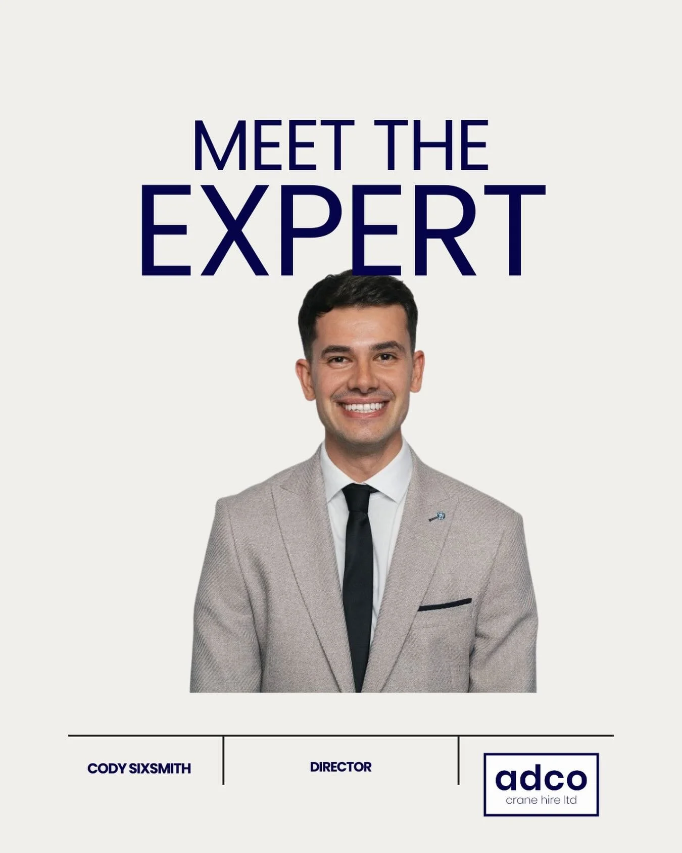 Meet the Expert 👋

At Adco Crane Hire, leadership and experience drive everything we do.

Our Director, Cody Sixsmith, continues to lead the company with a strong focus on safety, efficiency, and delivering high quality lifting solutions for project