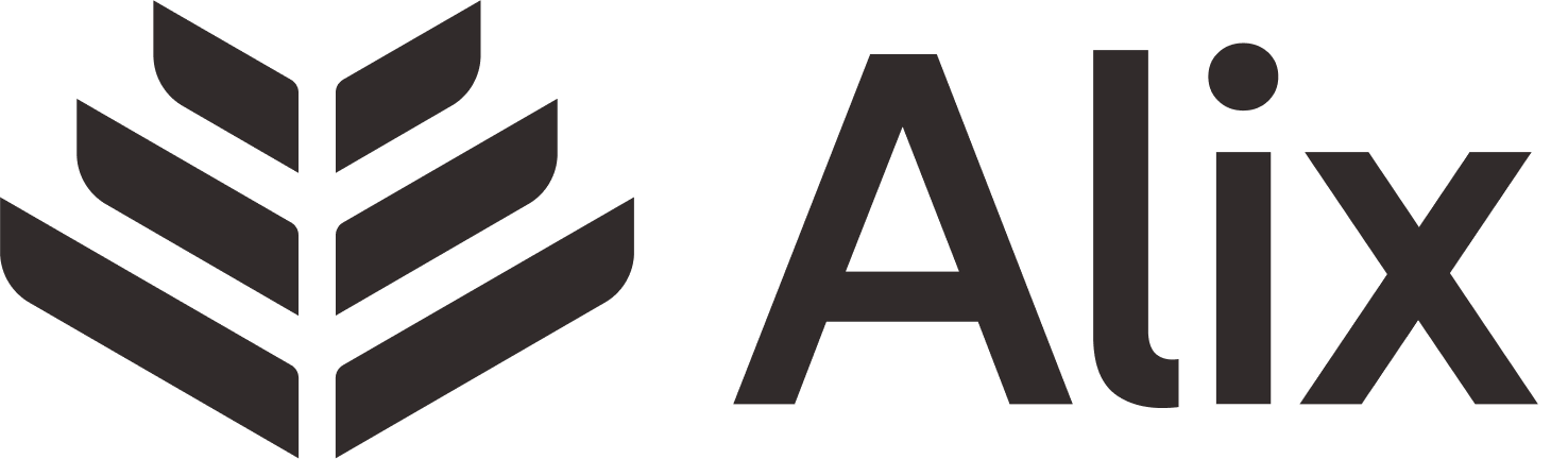 Black logo with a stylized tree icon and the word 'AIX' in uppercase letters.