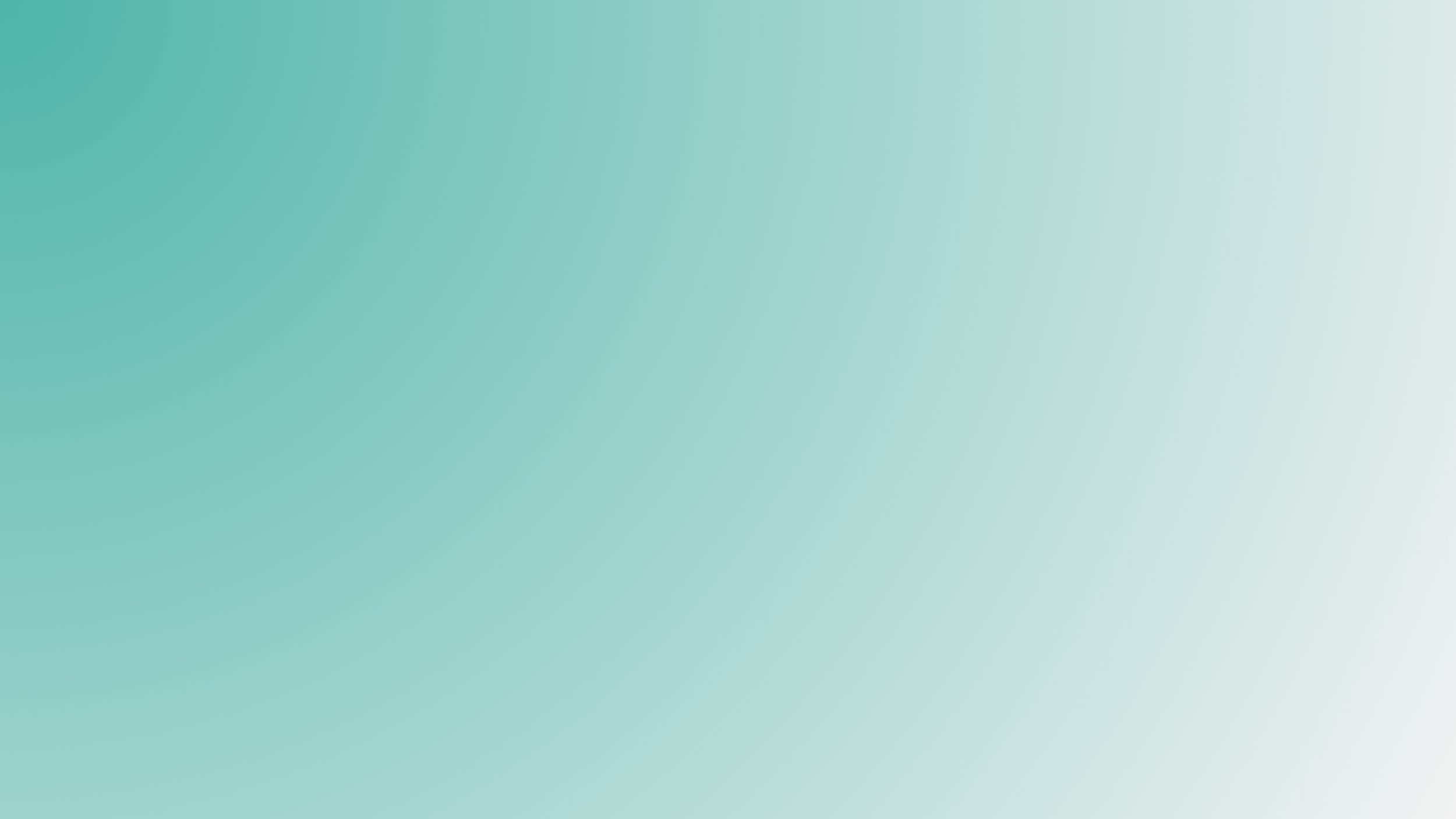 Horizontal gradient background transitioning from teal to white with subtle circular patterns.