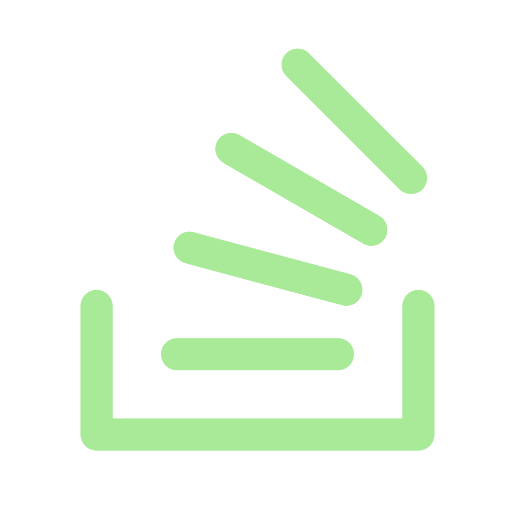 Icon of a stylized human hand with four fingers touching a vertical surface, representing a touch or tap gesture, in green on a black background.