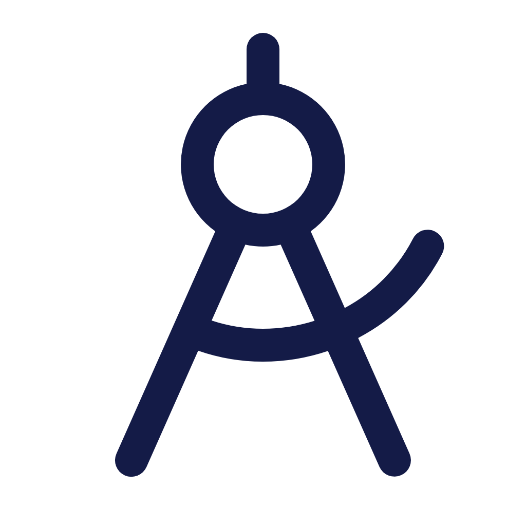 A dark blue icon of a person working at a desk with a computer.