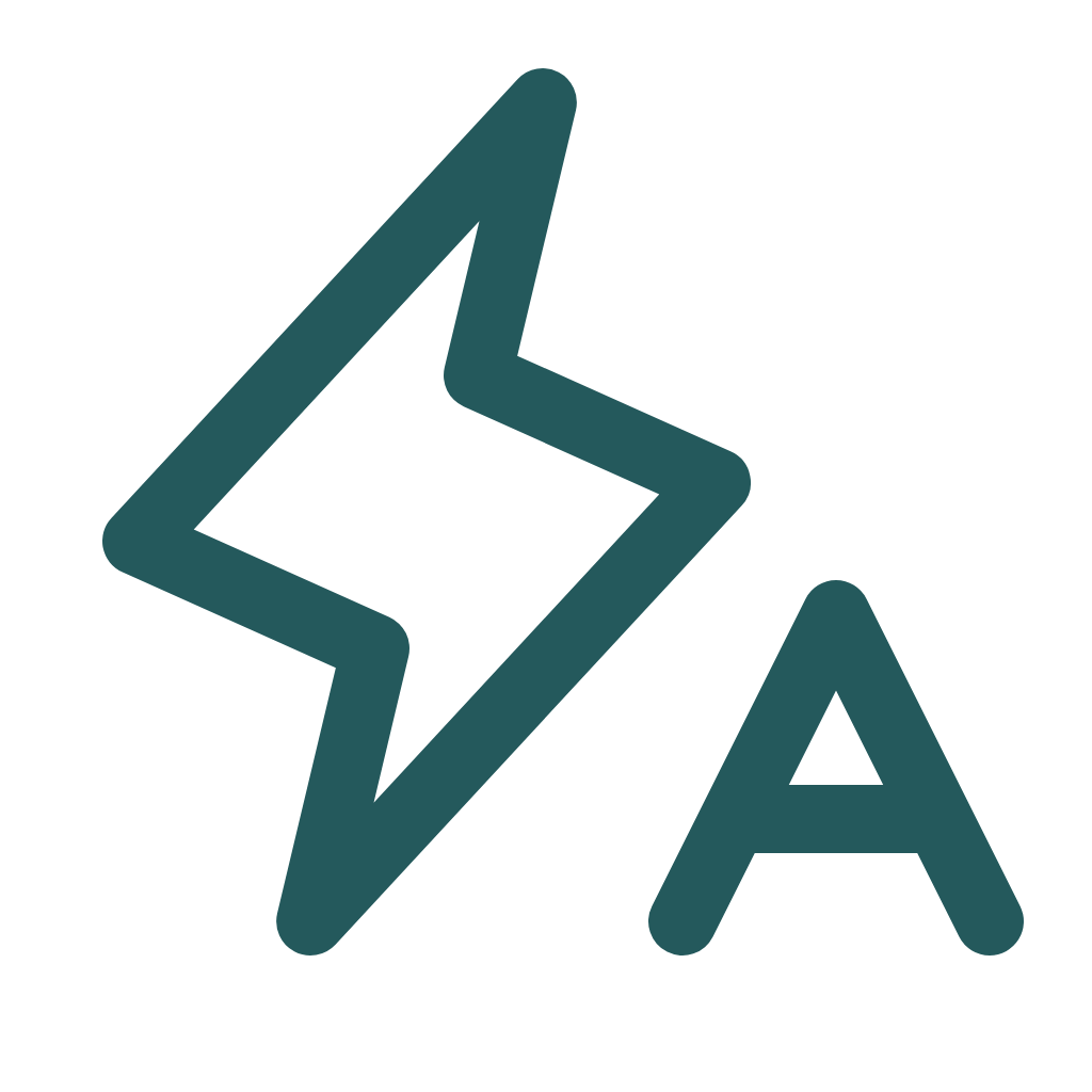 A logo featuring a stylized lightning bolt and the letter 'A'.