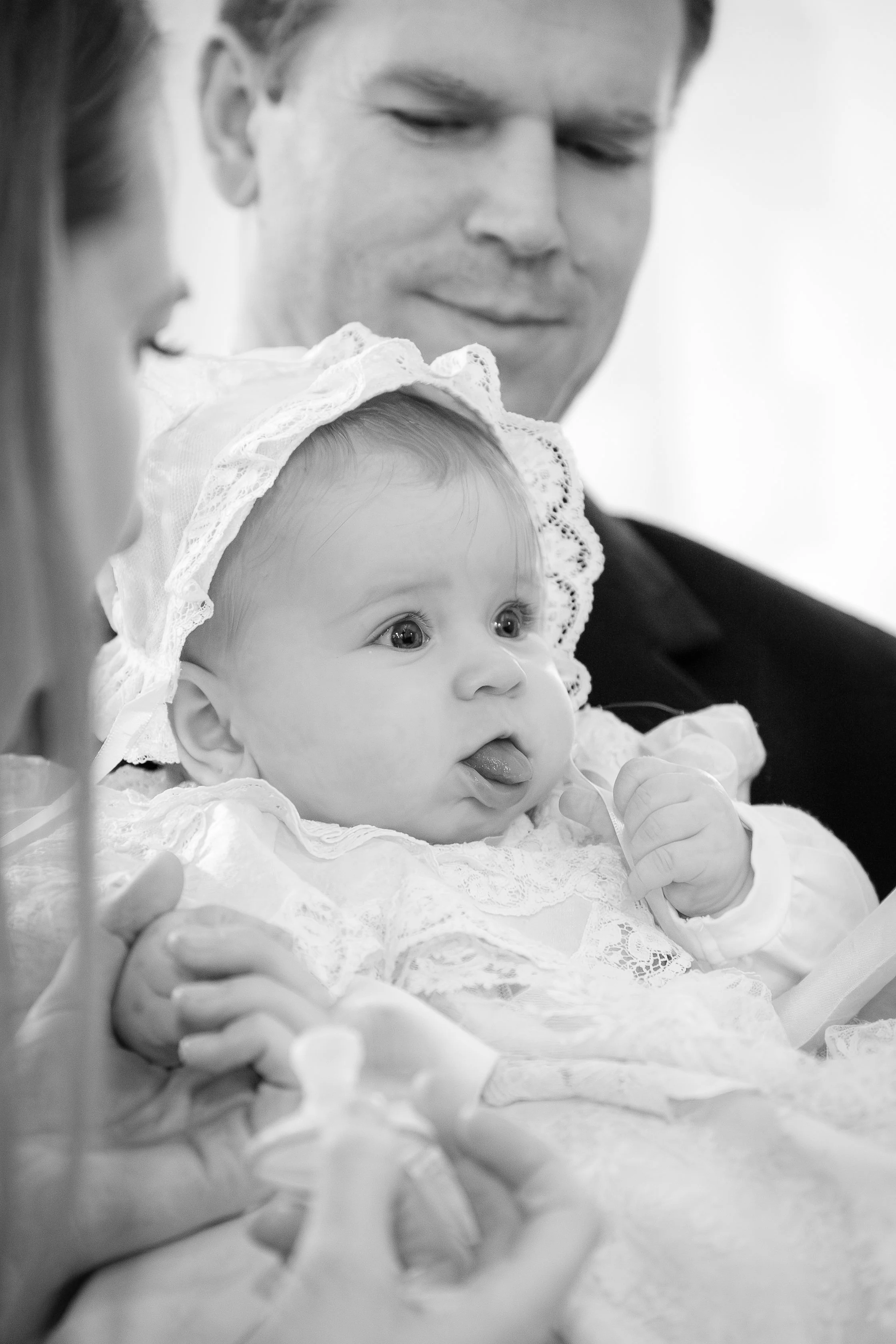 Baby at Christening in church with parents