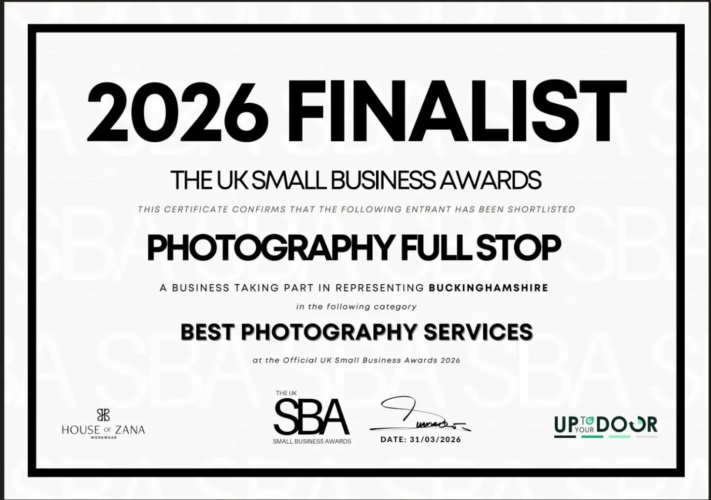 A bit of exciting news to share!

I&rsquo;ve been shortlisted as a finalist in the 2026 UK @smallbusinessawardsuk in the Best Photography Services category.

Running a small business comes with its fair share of challenges, so moments like this reall
