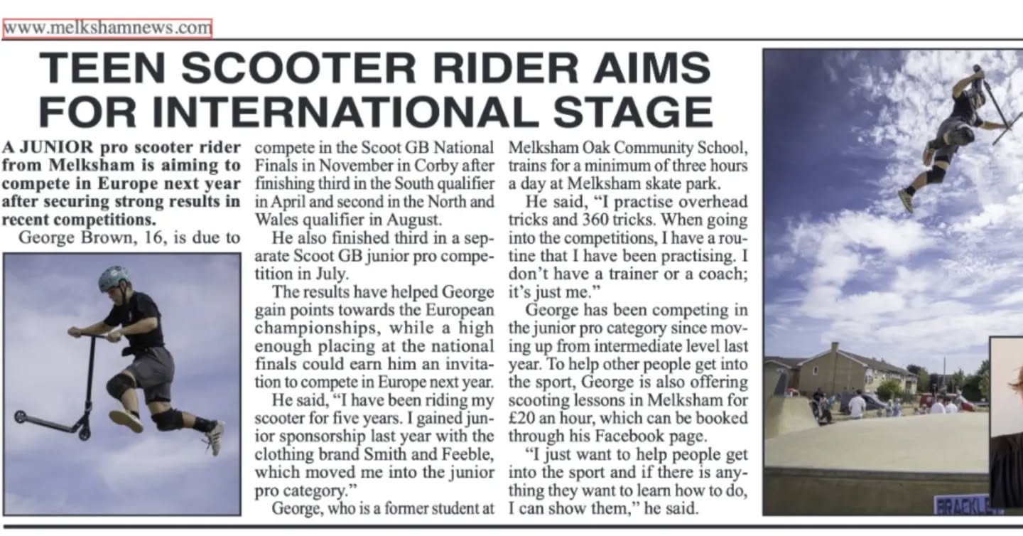 Nothing makes me happier than when I see my photography appear in print. Especially when I know  that George is going to go all the way in his sport and compete at the highest level.

Thank you @life.of.a.scooter.mum.gb and good luck @georgebrown.uk 