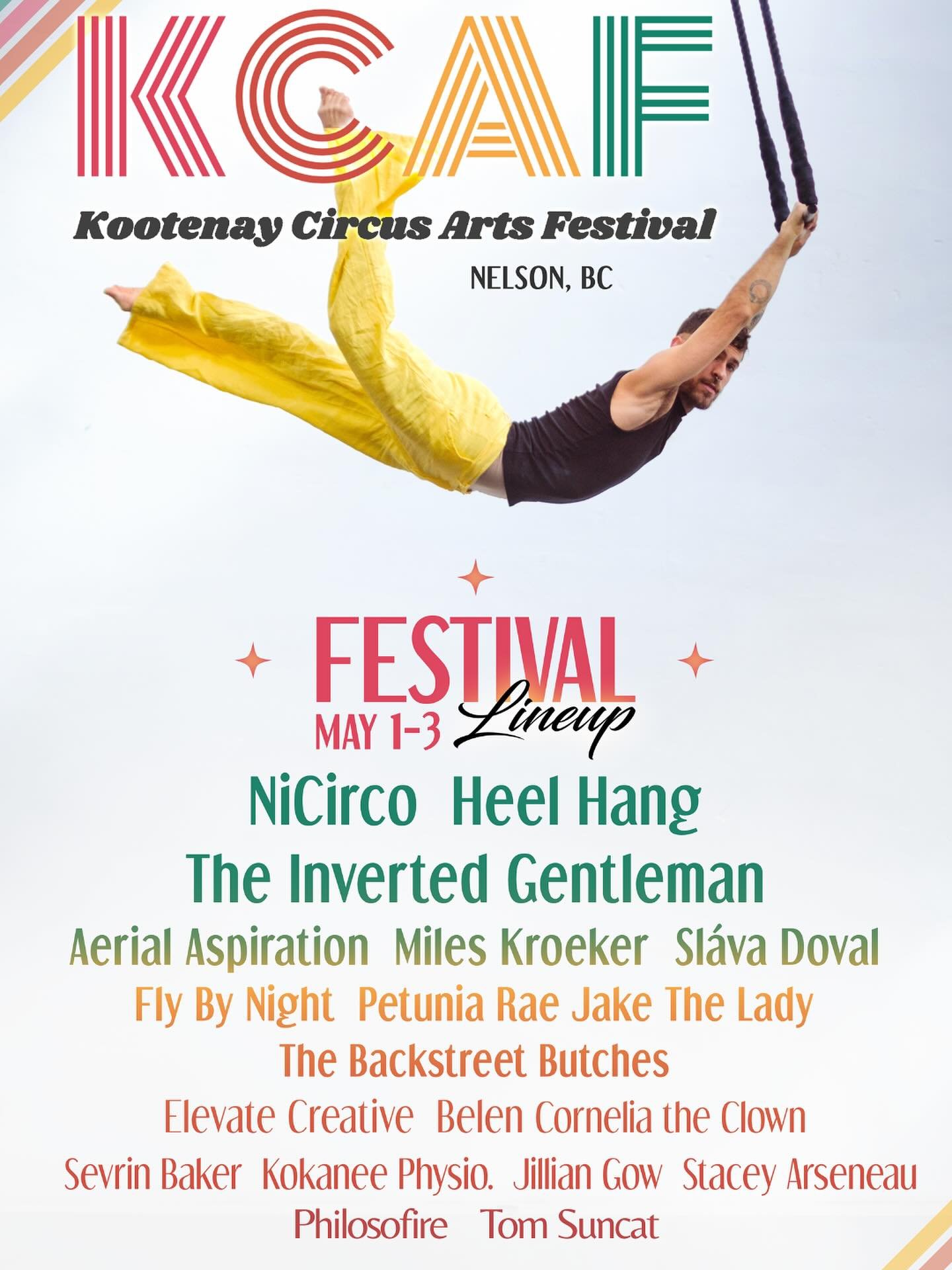 Are you ready?! 

Kootenay Circus Arts Festival&rsquo;s 2026 Lineup is here!!! Mark your calendars for May 1&ndash;3, 2026, because the Kootenays are about to come alive with an incredible weekend of circus, creativity, and community. We&rsquo;re bri