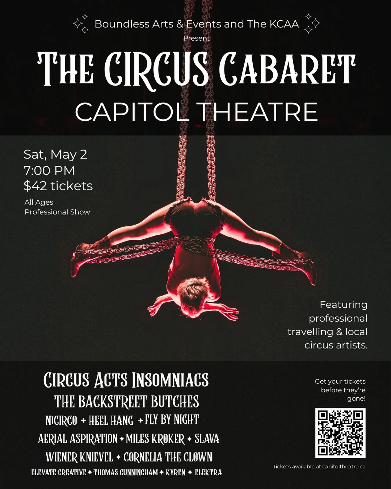🎪 CIRCUS CABARET 🎪 A professional circus show at the&nbsp;@capitolnelsonbc! All ages, featuring travelling and local circus artists. Sat. May 2nd, 7:00pm - $42 tickets. Book your seats before they&rsquo;re gone!

🎥&nbsp;@valleyridgemedia

#nelsonb