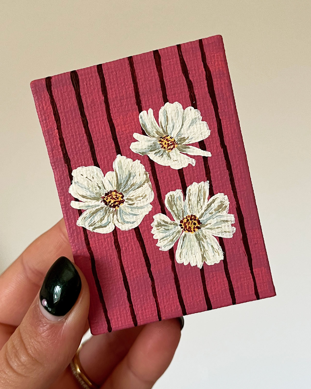 Cosmo Stripes | Mini Original Acrylic Painting | Magnetic Canvas